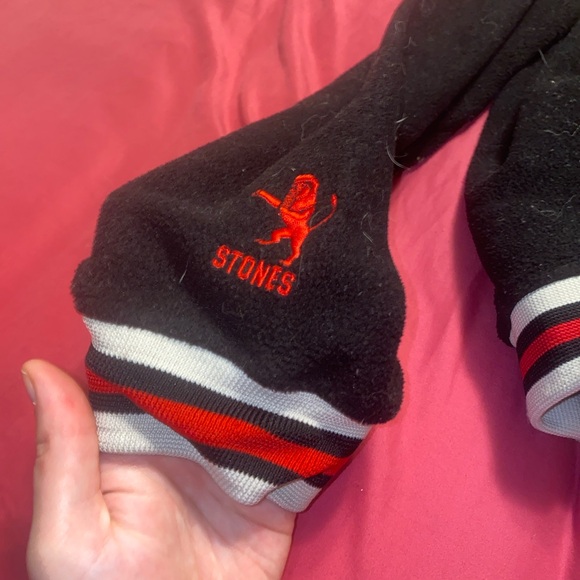 Vintage Rolling Stones Black & Red 1/4 Quarter Zip Up Pullover Sweater - Picture 7 of 7